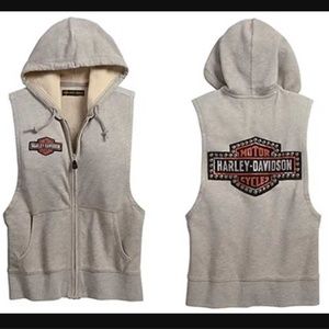 007. Harley-Davidson Studded Sleeveless Zipper Hoodie Vest 99098-18VW